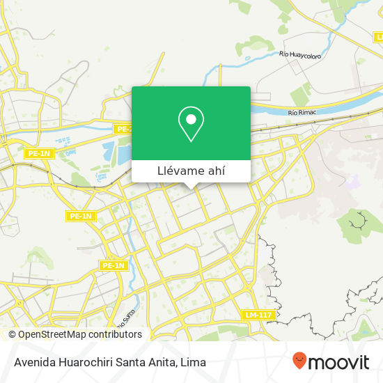 Mapa de Avenida Huarochiri  Santa Anita
