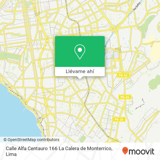 Mapa de Calle Alfa Centauro 166   La Calera de Monterrico