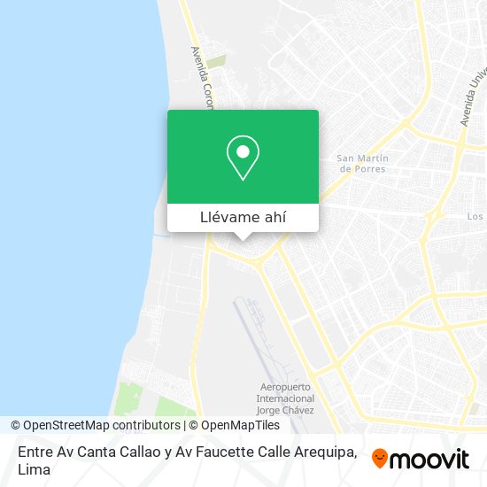 Mapa de Entre Av  Canta Callao y Av  Faucette  Calle Arequipa