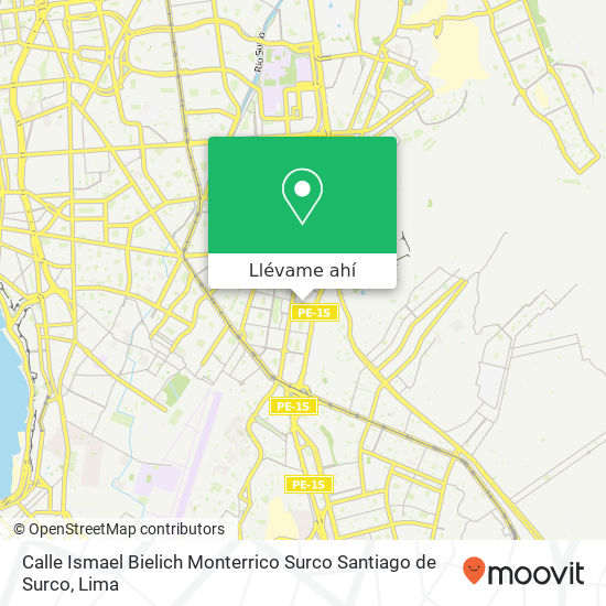 Mapa de Calle Ismael Bielich   Monterrico   Surco  Santiago de Surco