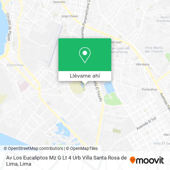 Mapa de Av  Los Eucaliptos Mz  G Lt  4   Urb  Villa Santa Rosa de Lima