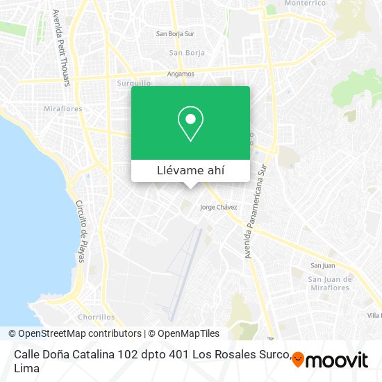 Mapa de Calle Doña Catalina 102 dpto  401 Los Rosales Surco