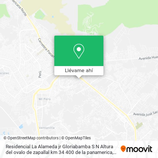 Mapa de Residencial La Alameda  jr  Gloriabamba S N Altura del ovalo de zapallal km 34 400 de la panamerica