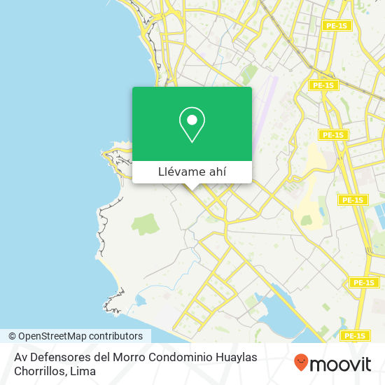 Mapa de Av  Defensores del Morro  Condominio Huaylas  Chorrillos