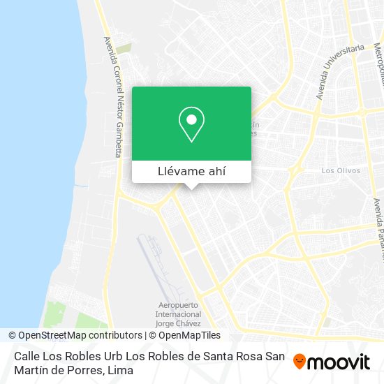 Mapa de Calle Los Robles  Urb Los Robles de Santa Rosa  San Martín de Porres