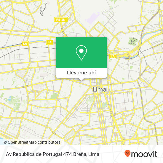 Mapa de Av  Republica de Portugal 474 Breña