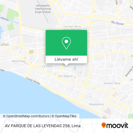 Mapa de AV  PARQUE DE LAS LEYENDAS 258
