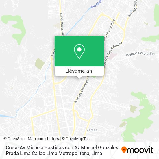 Mapa de Cruce Av  Micaela Bastidas con Av  Manuel Gonzales Prada Lima Callao  Lima Metropolitana