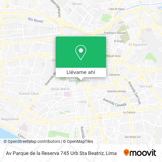 Mapa de Av  Parque de la Reserva 745   Urb  Sta  Beatriz