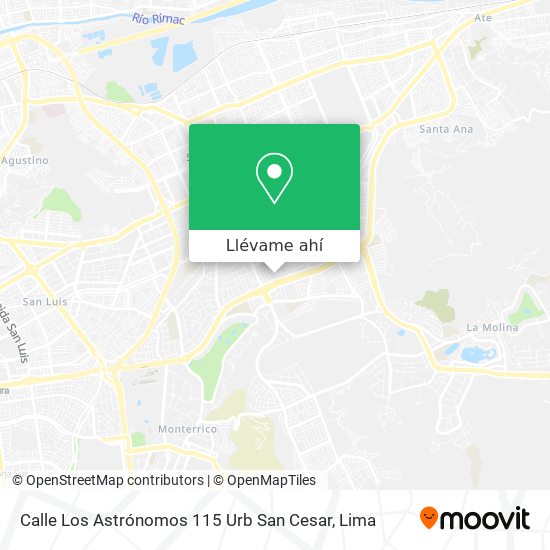 Mapa de Calle Los Astrónomos 115  Urb  San Cesar