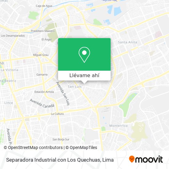 Mapa de Separadora Industrial con Los Quechuas