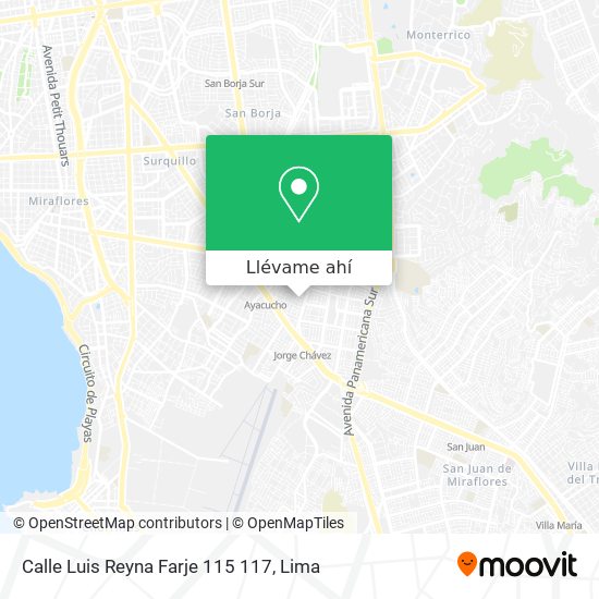 Mapa de Calle Luis Reyna Farje 115 117
