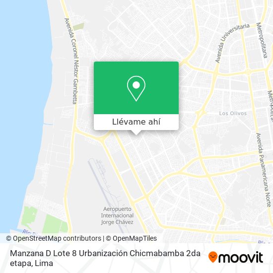Mapa de Manzana D Lote 8  Urbanización Chicmabamba 2da etapa