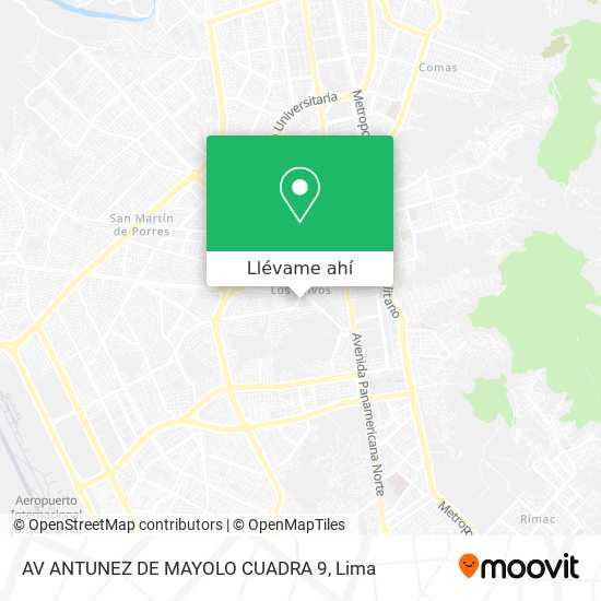 Mapa de AV  ANTUNEZ DE MAYOLO CUADRA 9