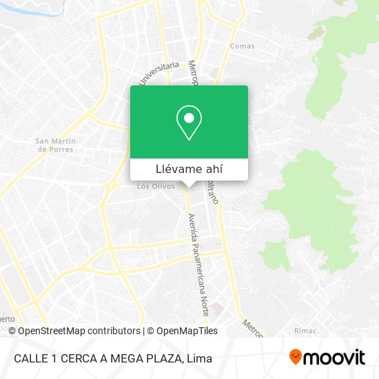 Mapa de CALLE 1 CERCA A MEGA PLAZA