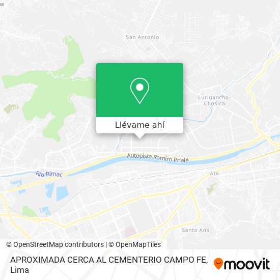 Mapa de APROXIMADA  CERCA AL CEMENTERIO CAMPO FE