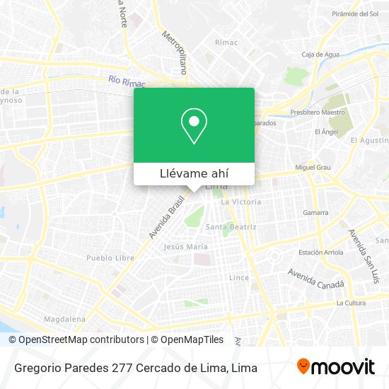 Mapa de Gregorio Paredes 277   Cercado de Lima