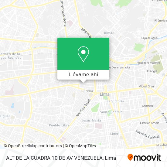 Mapa de ALT  DE LA CUADRA 10 DE AV  VENEZUELA