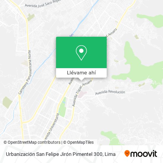 Mapa de Urbanización San Felipe  Jirón Pimentel 300