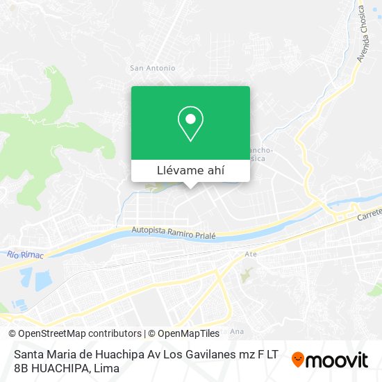 Mapa de Santa Maria de Huachipa  Av  Los Gavilanes mz F LT 8B   HUACHIPA