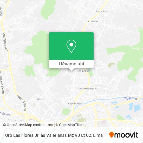 Mapa de Urb Las Flores  Jr las Valerianas  Mz 90   Lt 02