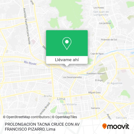 Mapa de PROLONGACION TACNA CRUCE CON AV  FRANCISCO PIZARRO