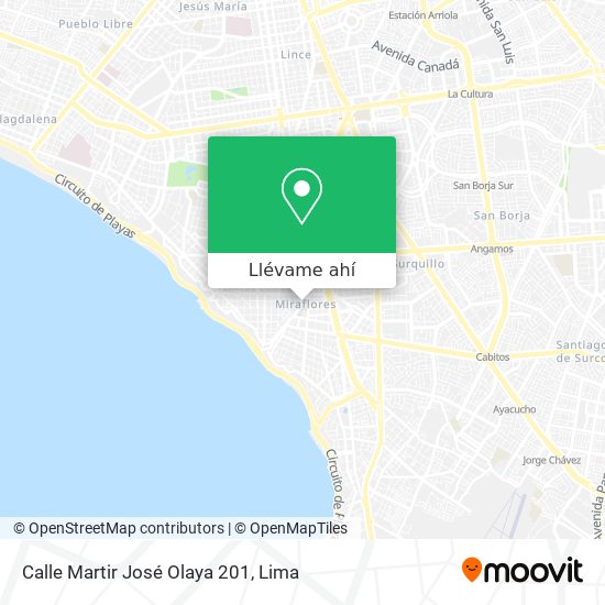 Mapa de Calle Martir José Olaya 201