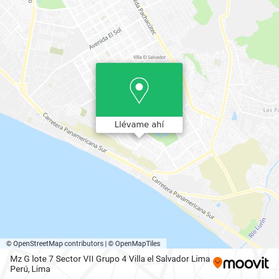 Mapa de Mz G lote 7 Sector VII  Grupo 4  Villa el Salvador  Lima Perú