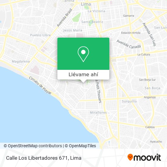 Mapa de Calle Los Libertadores 671