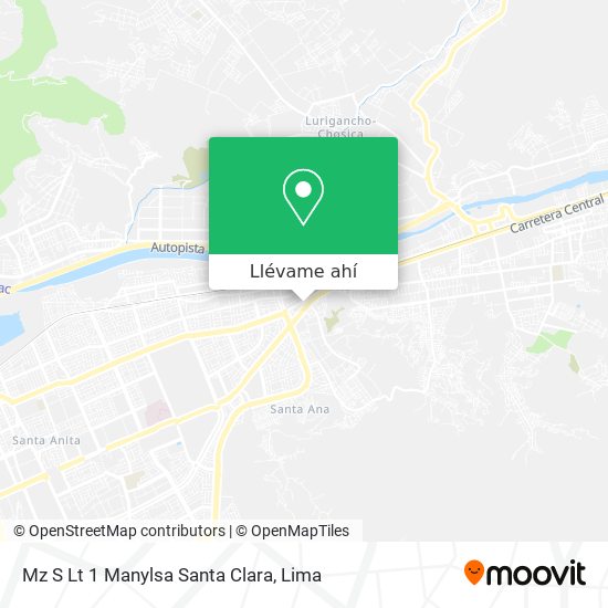 Mapa de Mz  S  Lt 1  Manylsa  Santa Clara