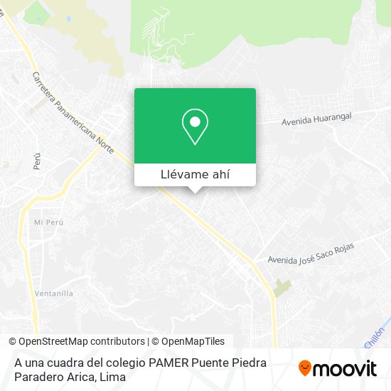 Mapa de A una cuadra del colegio PAMER   Puente Piedra   Paradero Arica