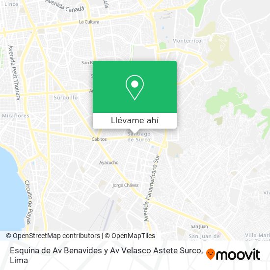 Mapa de Esquina de Av  Benavides y Av  Velasco Astete   Surco