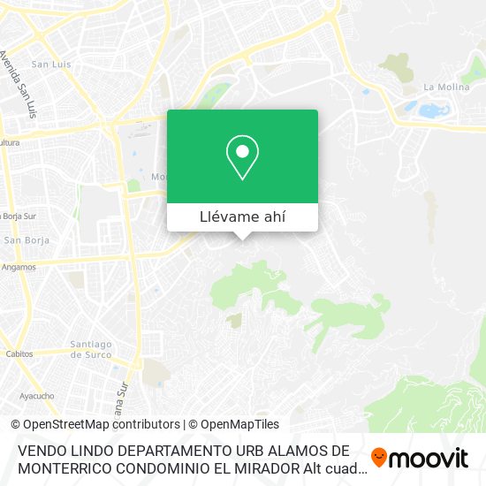 Mapa de VENDO LINDO DEPARTAMENTO  URB  ALAMOS DE MONTERRICO  CONDOMINIO EL MIRADOR  Alt  cuadra 10 Av  Cent