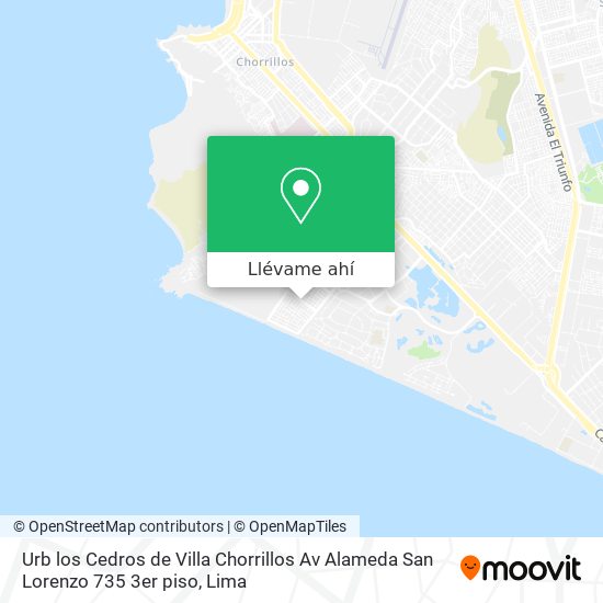 Mapa de Urb los Cedros de Villa Chorrillos Av Alameda San Lorenzo 735 3er piso