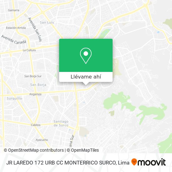 Mapa de JR  LAREDO 172 URB  CC MONTERRICO SURCO