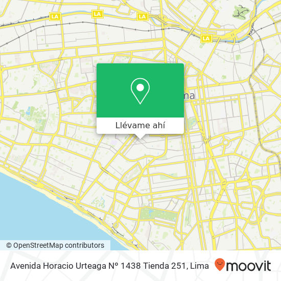 Mapa de Avenida Horacio Urteaga Nº 1438  Tienda 251