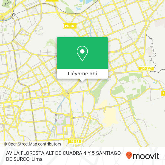 Mapa de AV  LA FLORESTA ALT  DE CUADRA 4 Y 5 SANTIAGO DE SURCO