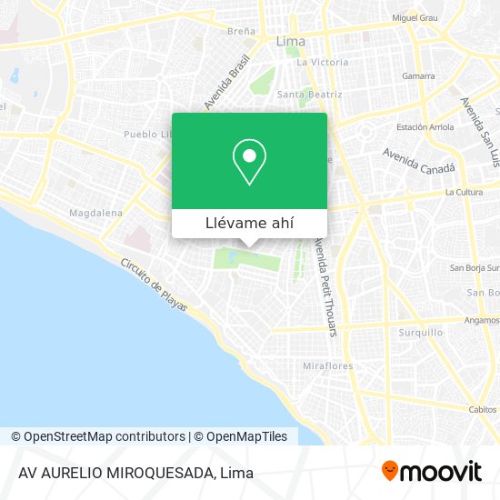 Mapa de AV  AURELIO MIROQUESADA