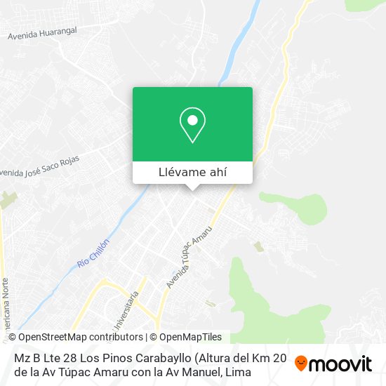 Mapa de Mz  B  Lte  28   Los Pinos   Carabayllo