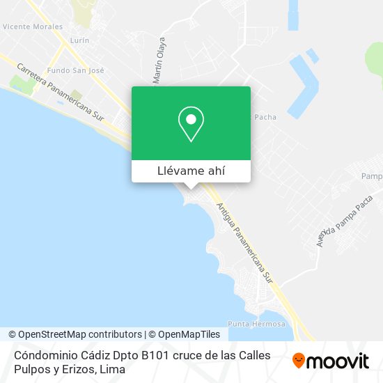 Mapa de Cóndominio Cádiz Dpto  B101 cruce de las Calles Pulpos y Erizos