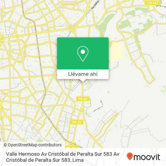 Mapa de Valle Hermoso  Av Cristóbal de Peralta Sur 583 Av Cristóbal de Peralta Sur 583