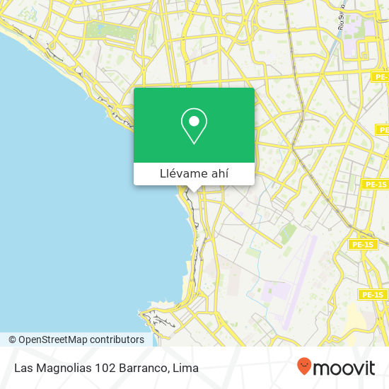 Mapa de Las Magnolias 102  Barranco