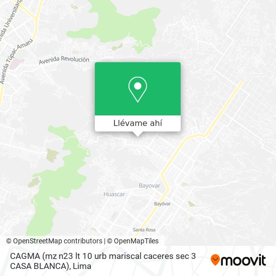 Mapa de CAGMA (mz n23 lt 10 urb mariscal caceres sec 3  CASA BLANCA)