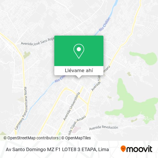 Mapa de Av Santo Domingo MZ F1 LOTE8 3 ETAPA