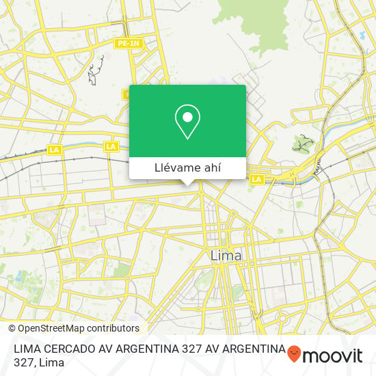 Mapa de LIMA CERCADO  AV ARGENTINA 327 AV ARGENTINA 327