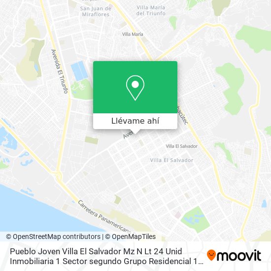 Mapa de Pueblo Joven Villa El Salvador Mz N Lt 24 Unid Inmobiliaria 1 Sector segundo  Grupo Residencial 14