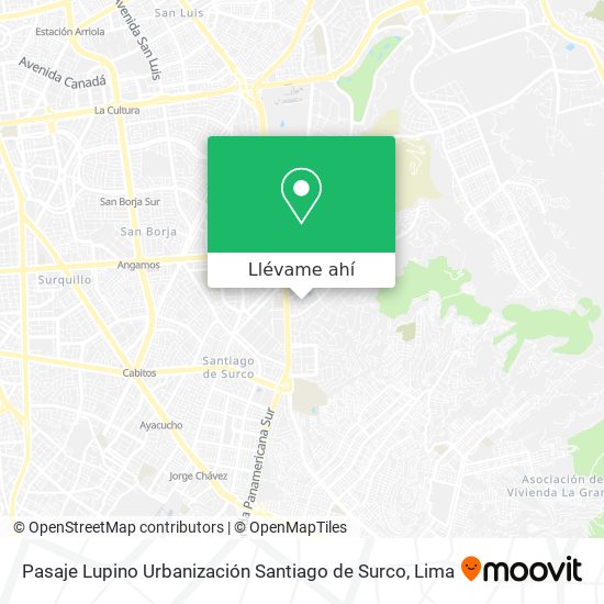 Mapa de Pasaje Lupino  Urbanización   Santiago de Surco