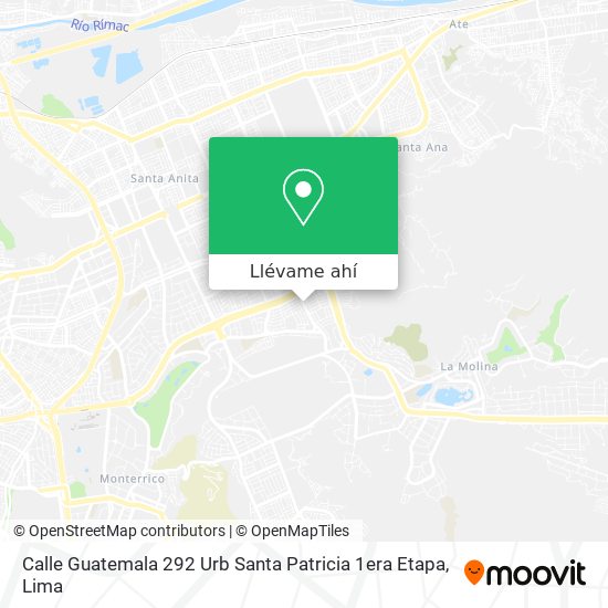 Mapa de Calle Guatemala 292    Urb  Santa Patricia 1era Etapa