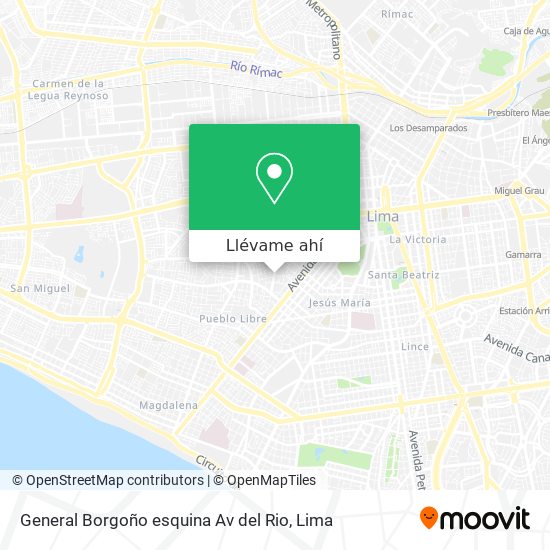 Mapa de General Borgoño esquina Av  del Rio