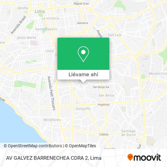 Mapa de AV  GALVEZ BARRENECHEA CDRA  2
